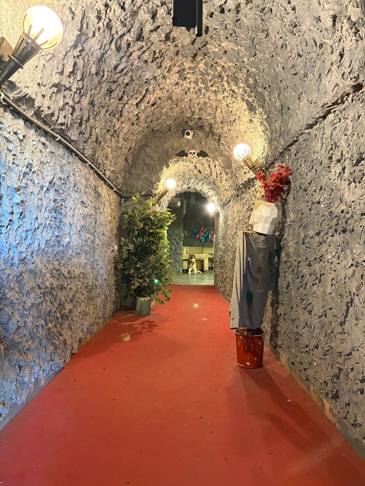 The cave entrance walkway