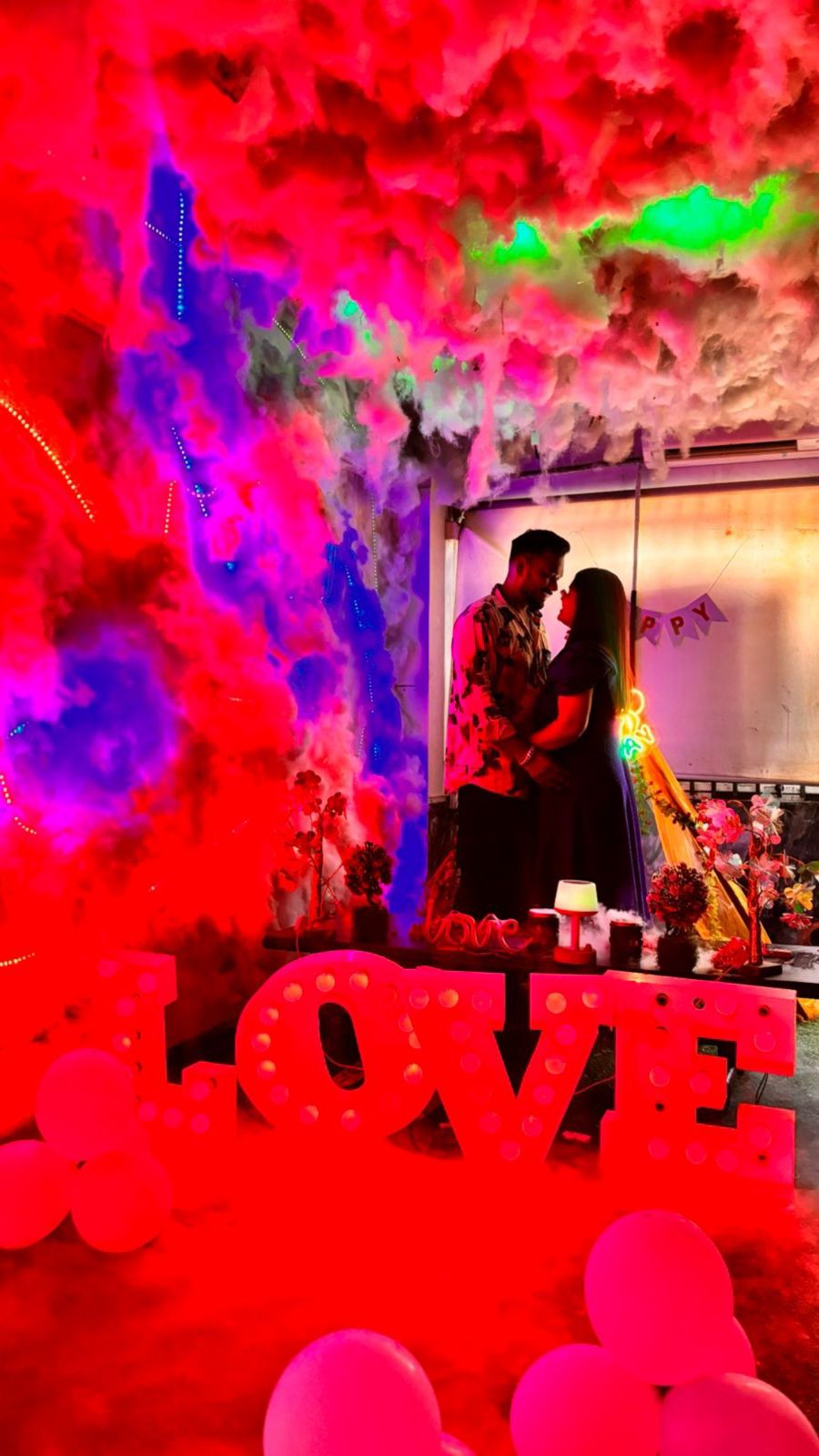 Anniversary cake setup