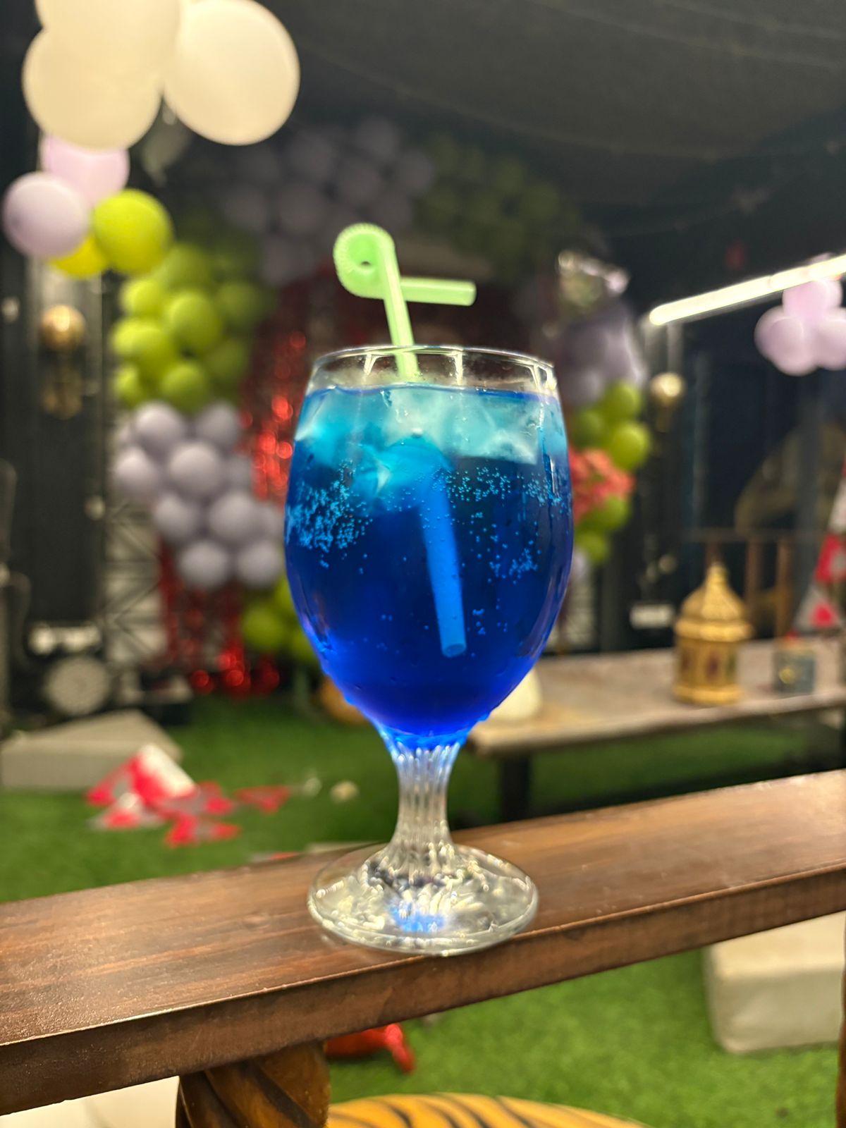 Blue mocktail in a glass